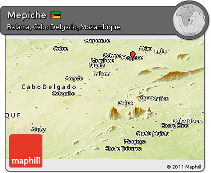 Physical Panoramic Map of Mepiche