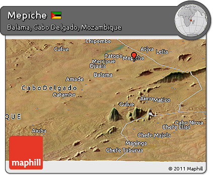 Satellite Panoramic Map of Mepiche