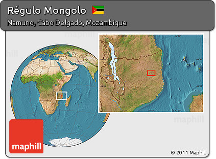 Satellite Location Map of Régulo Mongolo