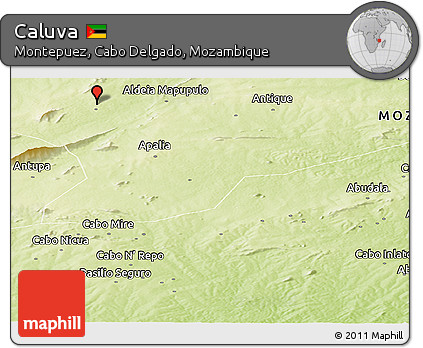 Physical Panoramic Map of Caluva
