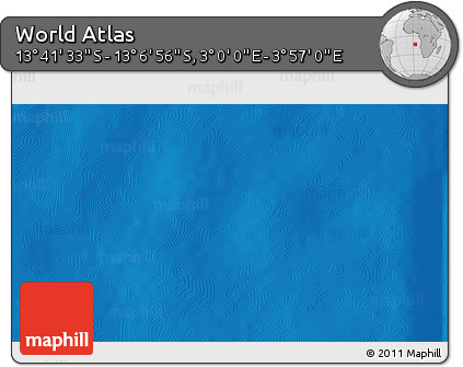 Shaded Relief 3D Map of the Area around 13° 24' 15" S, 3° 28' 30" E