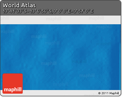 Shaded Relief 3D Map of the Area around 13° 24' 15" S, 3° 28' 30" E