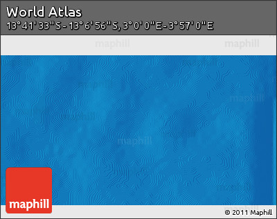 Shaded Relief 3D Map of the Area around 13° 24' 15" S, 3° 28' 30" E