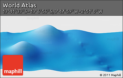 Physical Panoramic Map of the Area around 13° 24' 15" S, 3° 19' 30" W