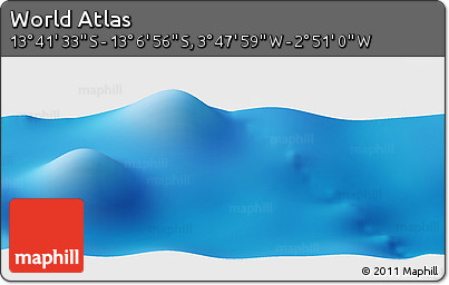 Physical Panoramic Map of the Area around 13° 24' 15" S, 3° 19' 30" W