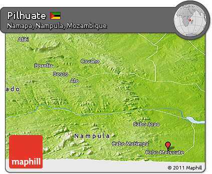 Physical Panoramic Map of Pilhuate