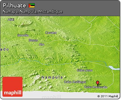 Physical Panoramic Map of Pilhuate