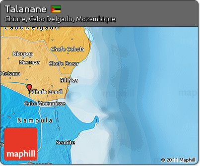 Political 3D Map of Talanane