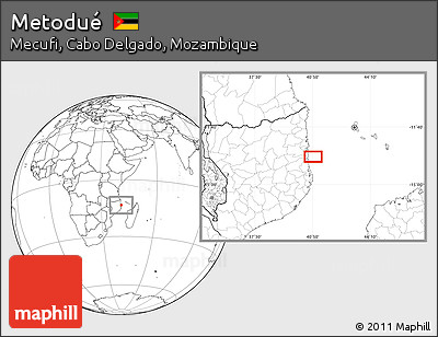 Blank Location Map of Metodué