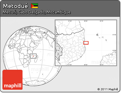 Blank Location Map of Metodué