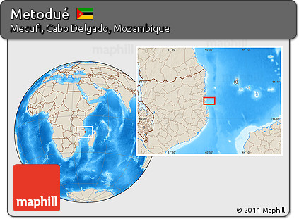 Shaded Relief Location Map of Metodué