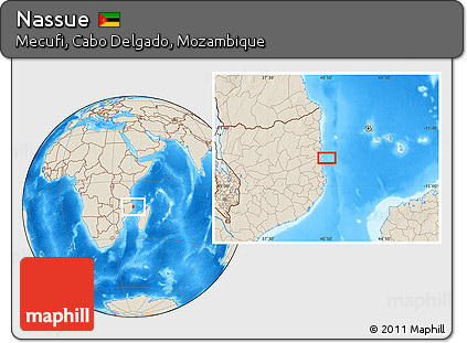 Shaded Relief Location Map of Nassue