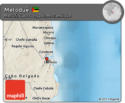 Shaded Relief Map of Metodué