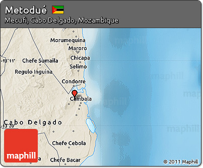 Shaded Relief Map of Metodué