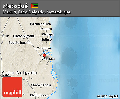 Shaded Relief Map of Metodué