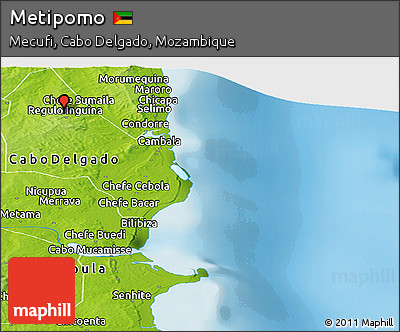 Physical Panoramic Map of Metipomo