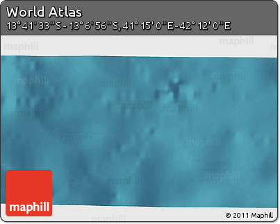 Satellite 3D Map of the Area around 13° 24' 15" S, 41° 43' 30" E