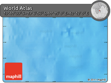 Physical Map of the Area around 13° 24' 15" S, 41° 43' 30" E