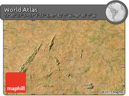 Satellite Map of the Area around 13° 24' 15" S, 49° 13' 30" W