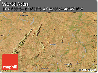Satellite Map of the Area around 13° 24' 15" S, 49° 13' 30" W