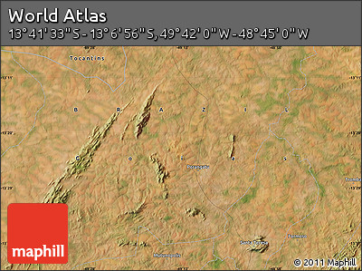 Satellite Map of the Area around 13° 24' 15" S, 49° 13' 30" W