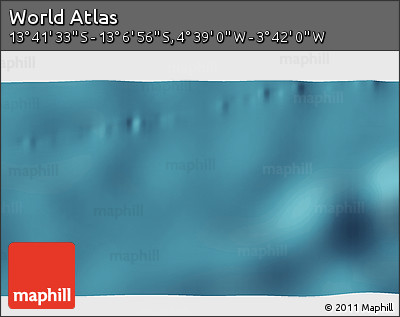 Satellite 3D Map of the Area around 13° 24' 15" S, 4° 10' 30" W