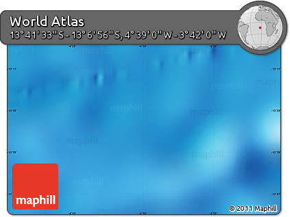 Shaded Relief Map of the Area around 13° 24' 15" S, 4° 10' 30" W