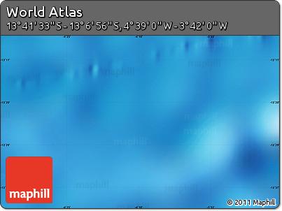 Shaded Relief Map of the Area around 13° 24' 15" S, 4° 10' 30" W