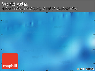 Shaded Relief Map of the Area around 13° 24' 15" S, 4° 10' 30" W