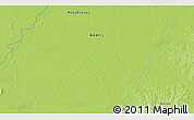 Physical 3D Map of the area around 13° 24' 15" S, 50° 55' 29" W
