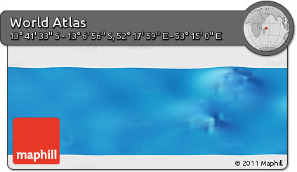 Physical Panoramic Map of the Area around 13° 24' 15" S, 52° 46' 29" E