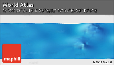 Physical Panoramic Map of the Area around 13° 24' 15" S, 52° 46' 29" E