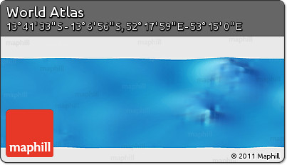 Physical Panoramic Map of the Area around 13° 24' 15" S, 52° 46' 29" E