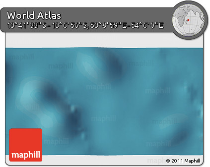 Satellite 3D Map of the Area around 13° 24' 15" S, 53° 37' 30" E