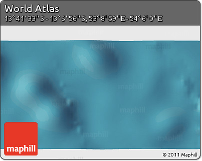 Satellite 3D Map of the Area around 13° 24' 15" S, 53° 37' 30" E