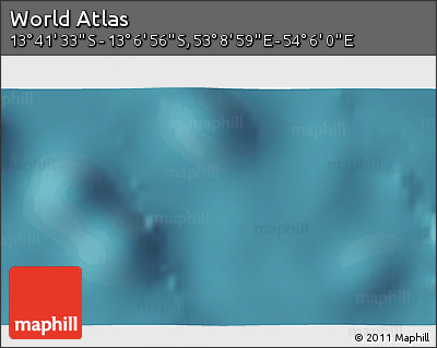 Satellite 3D Map of the Area around 13° 24' 15" S, 53° 37' 30" E