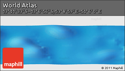 Physical Panoramic Map of the Area around 13° 24' 15" S, 53° 37' 30" E