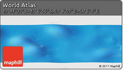 Physical Panoramic Map of the Area around 13° 24' 15" S, 53° 37' 30" E
