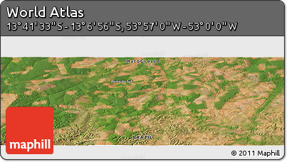 Satellite Panoramic Map of the Area around 13° 24' 15" S, 53° 28' 30" W