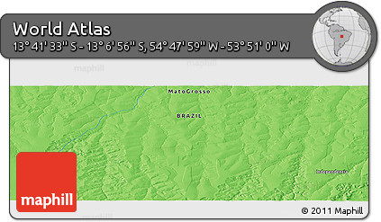 Political Panoramic Map of the Area around 13° 24' 15" S, 54° 19' 30" W