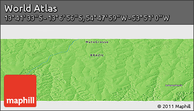 Political Panoramic Map of the Area around 13° 24' 15" S, 54° 19' 30" W