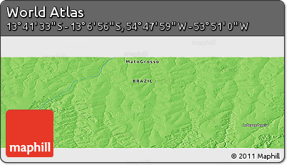 Political Panoramic Map of the Area around 13° 24' 15" S, 54° 19' 30" W