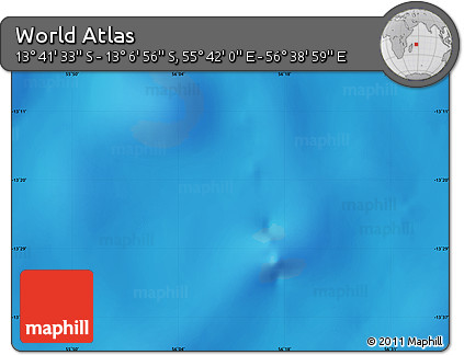 Physical Map of the Area around 13° 24' 15" S, 56° 10' 29" E
