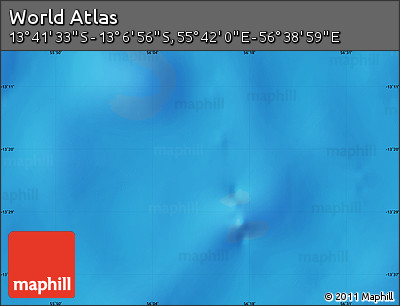 Physical Map of the Area around 13° 24' 15" S, 56° 10' 29" E