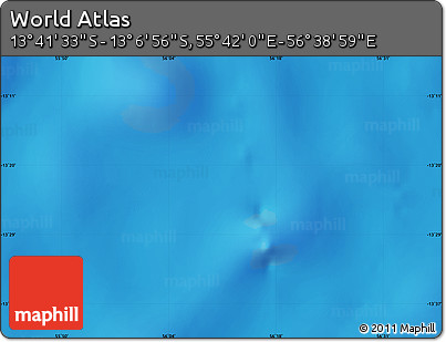 Physical Map of the Area around 13° 24' 15" S, 56° 10' 29" E