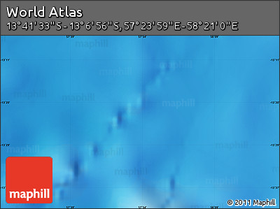 Physical Map of the Area around 13° 24' 15" S, 57° 52' 30" E