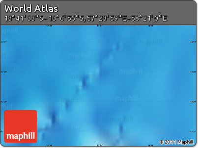 Physical Map of the Area around 13° 24' 15" S, 57° 52' 30" E