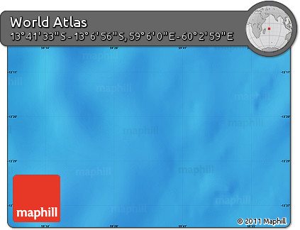 Physical Map of the Area around 13° 24' 15" S, 59° 34' 30" E