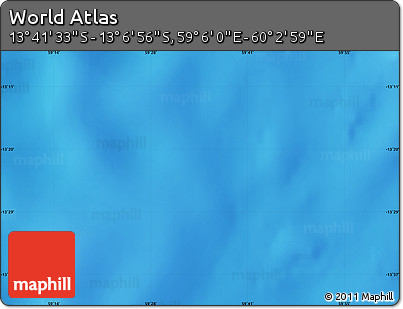 Physical Map of the Area around 13° 24' 15" S, 59° 34' 30" E