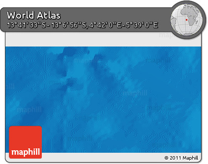 Shaded Relief 3D Map of the Area around 13° 24' 15" S, 5° 10' 30" E
